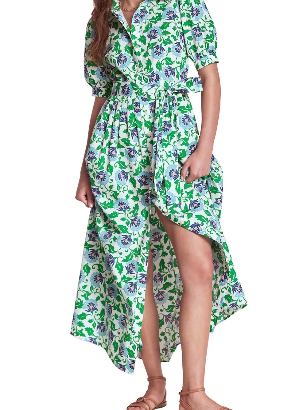 Boden Green Alexa Maxi Shirt Dress size 8